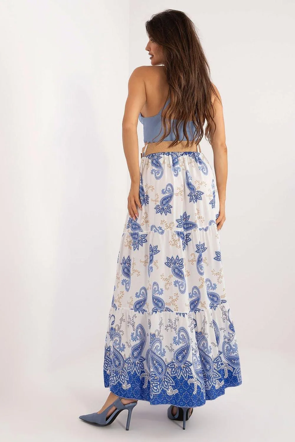 Italy Moda casual viscose long maxi skirt