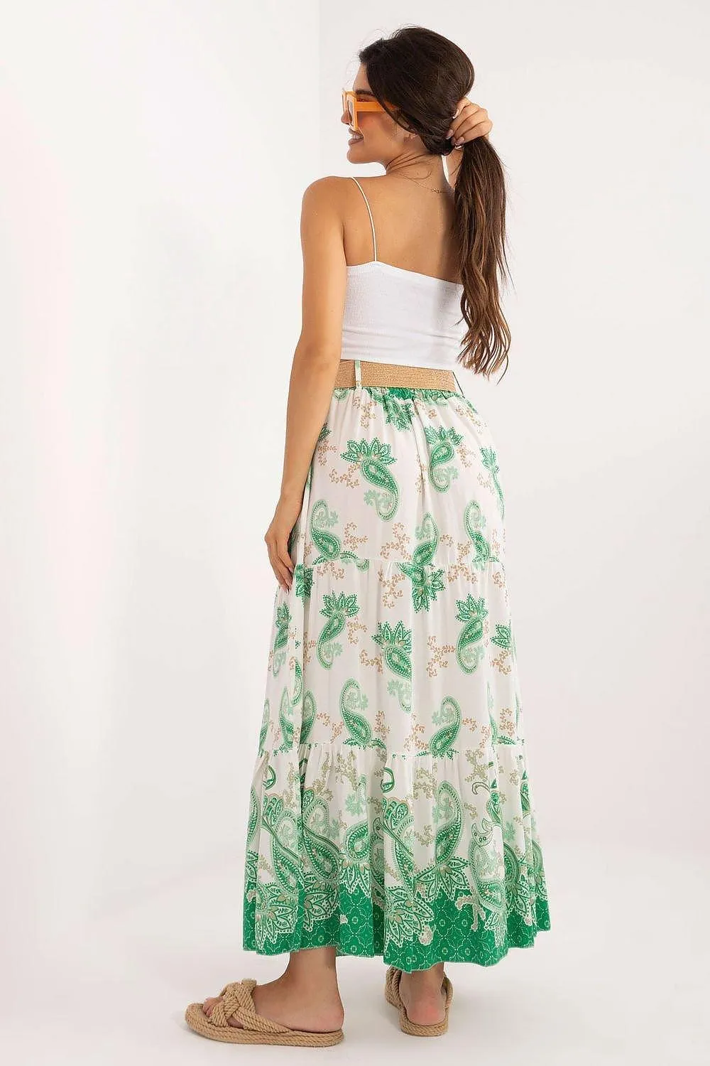 Italy Moda casual viscose long maxi skirt