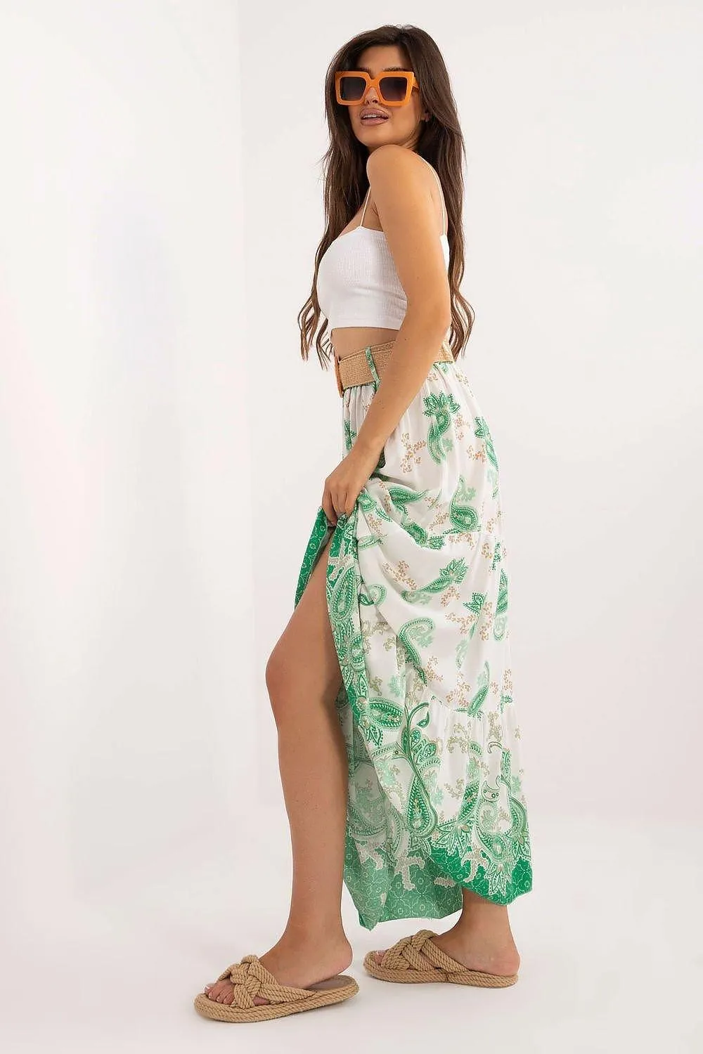Italy Moda casual viscose long maxi skirt
