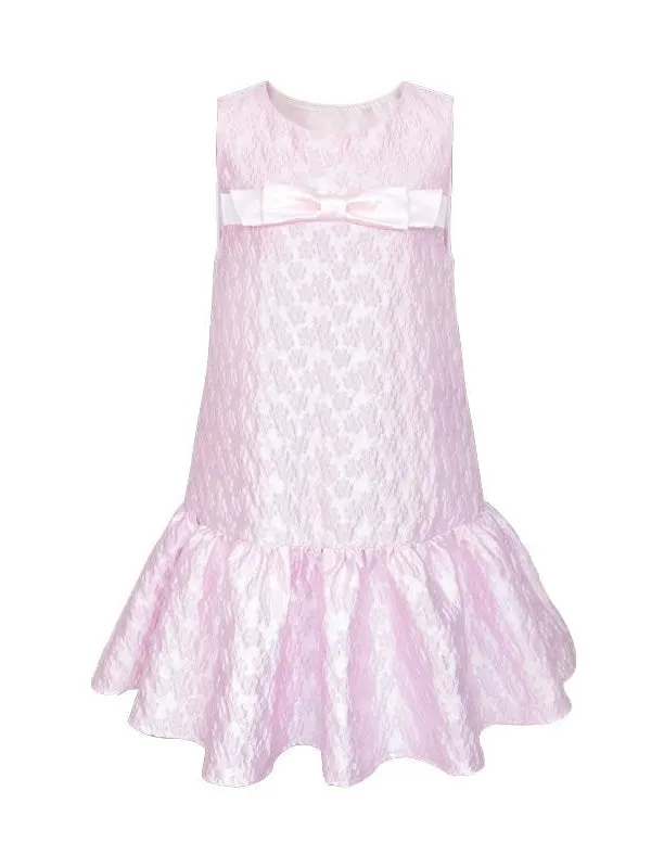 Jacquard Bow Decorated Sleeveless Skirt