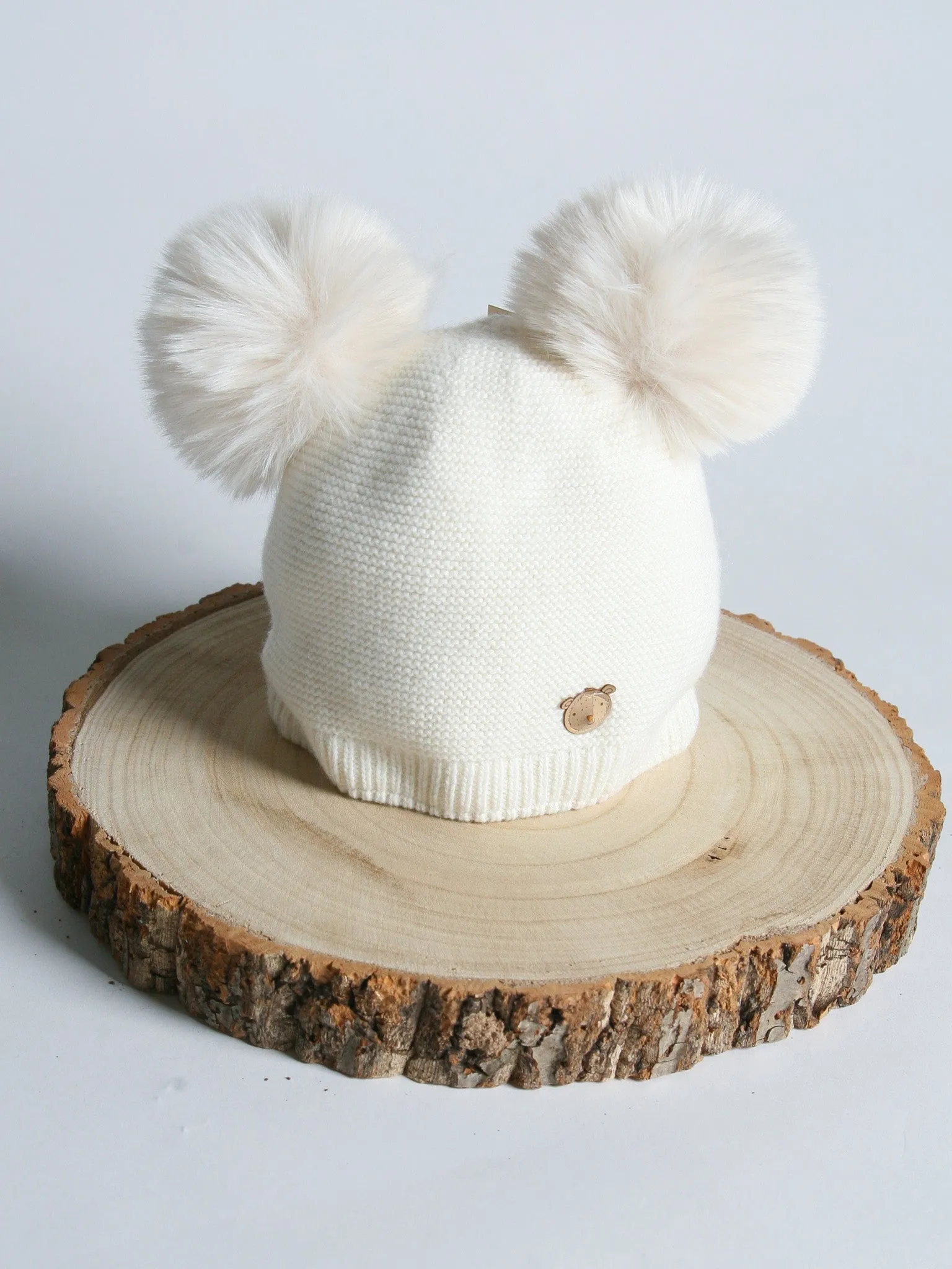 Jamiks Light beige Cashmere Blend Faux Fur Pom Hat