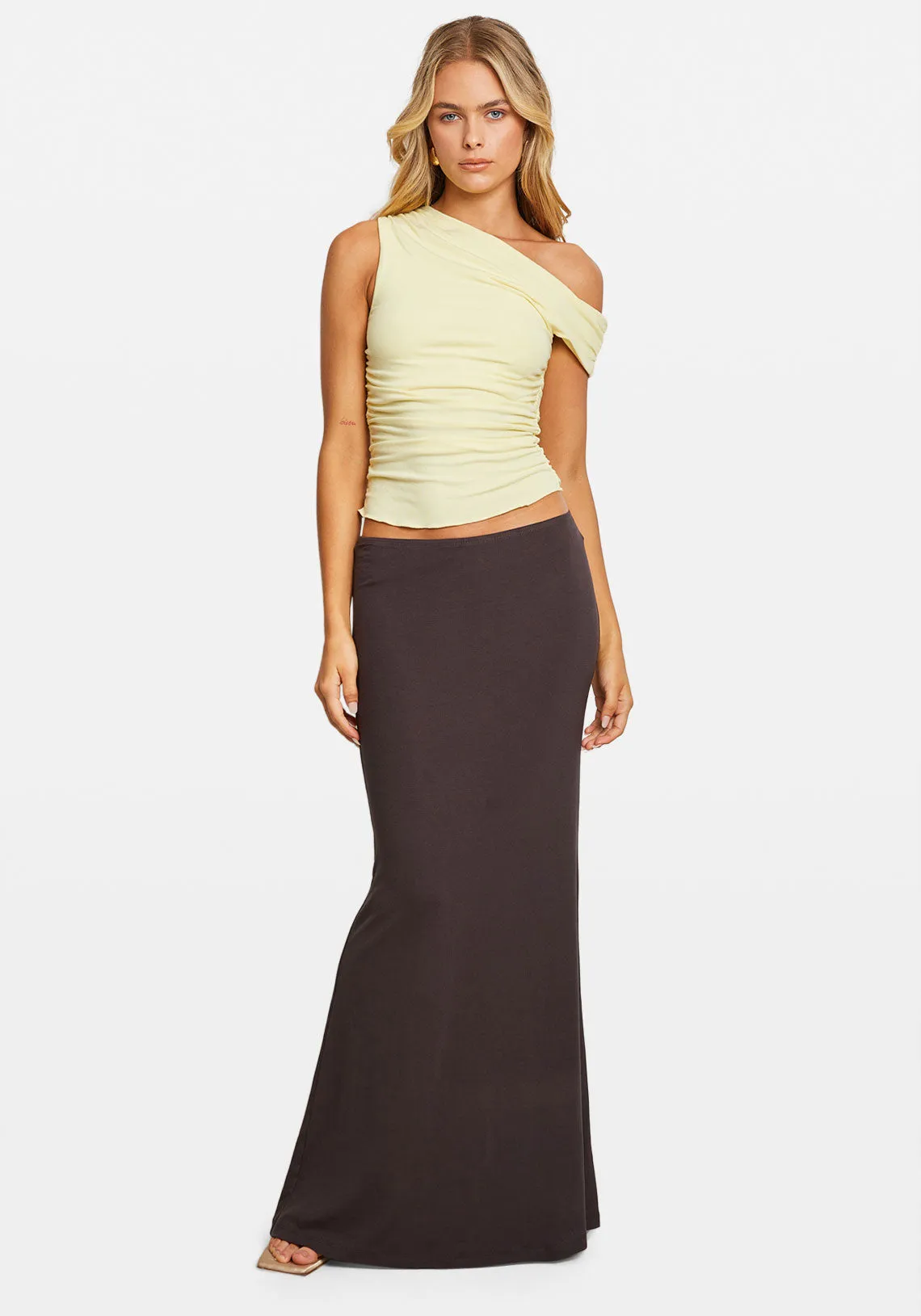 JERSEY MAXI SKIRT COAL