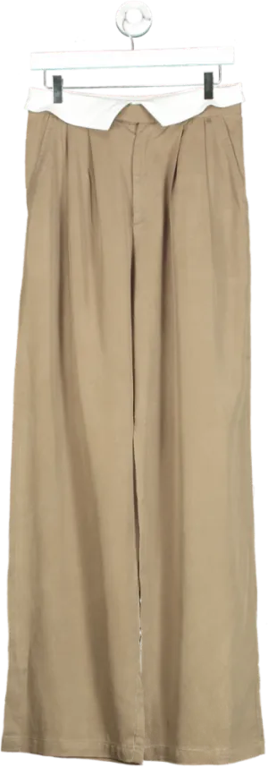 Joseph Beige Wide-Leg Trousers UK 10