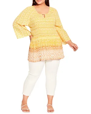 Juliana Pleated Blouse | Yellow / Orange