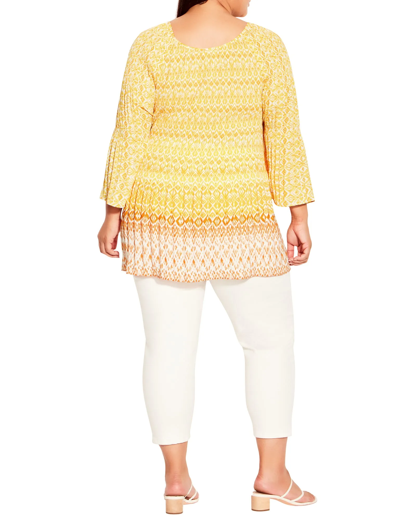 Juliana Pleated Blouse | Yellow / Orange