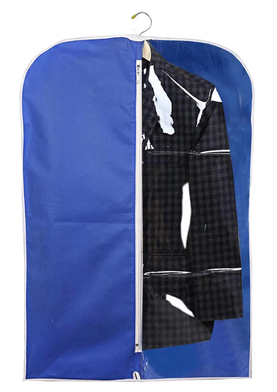 Kuber Industries 12 Pieces Half Transparent Non Woven Men's Coat Blazer Suit Cover (Maroon & Brown & Royal Blue) -CTKTC41665