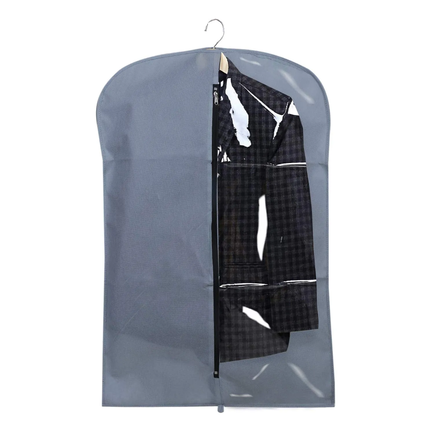 Kuber Industries 9 Pieces Half Transparent Non Woven Men's Coat Blazer Suit Cover (Grey) -CTKTC41331 Pack of 9