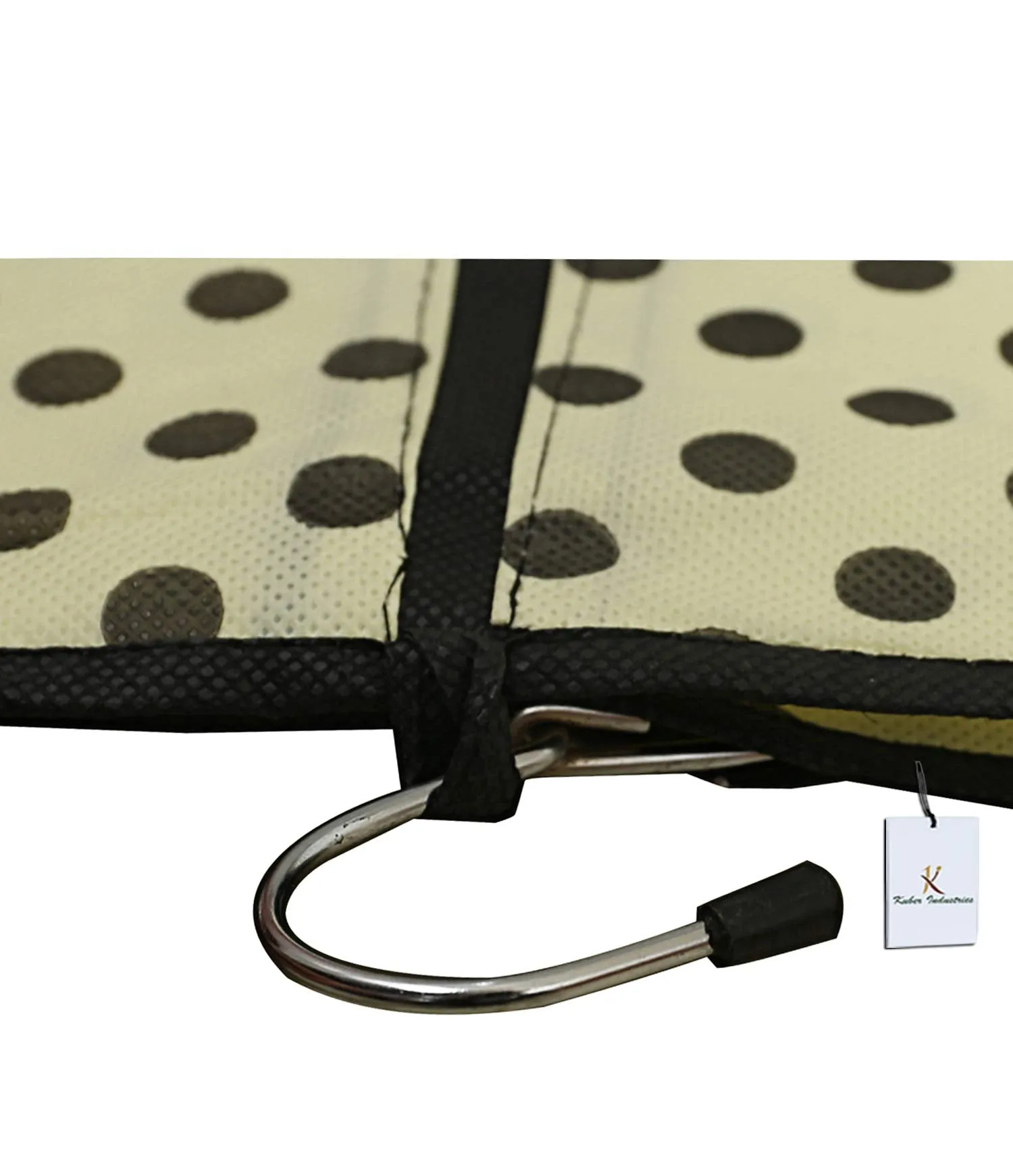 Kuber Industries Foldable Polka Dots Design 3 Piece Non Woven Coat Cover, Cream (CTKTC2418)