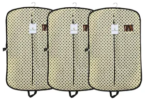 Kuber Industries Foldable Polka Dots Design 3 Piece Non Woven Coat Cover, Cream (CTKTC2418)