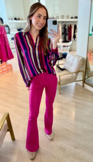 La2707 Marty Flare - Fuchsia Pink Coated