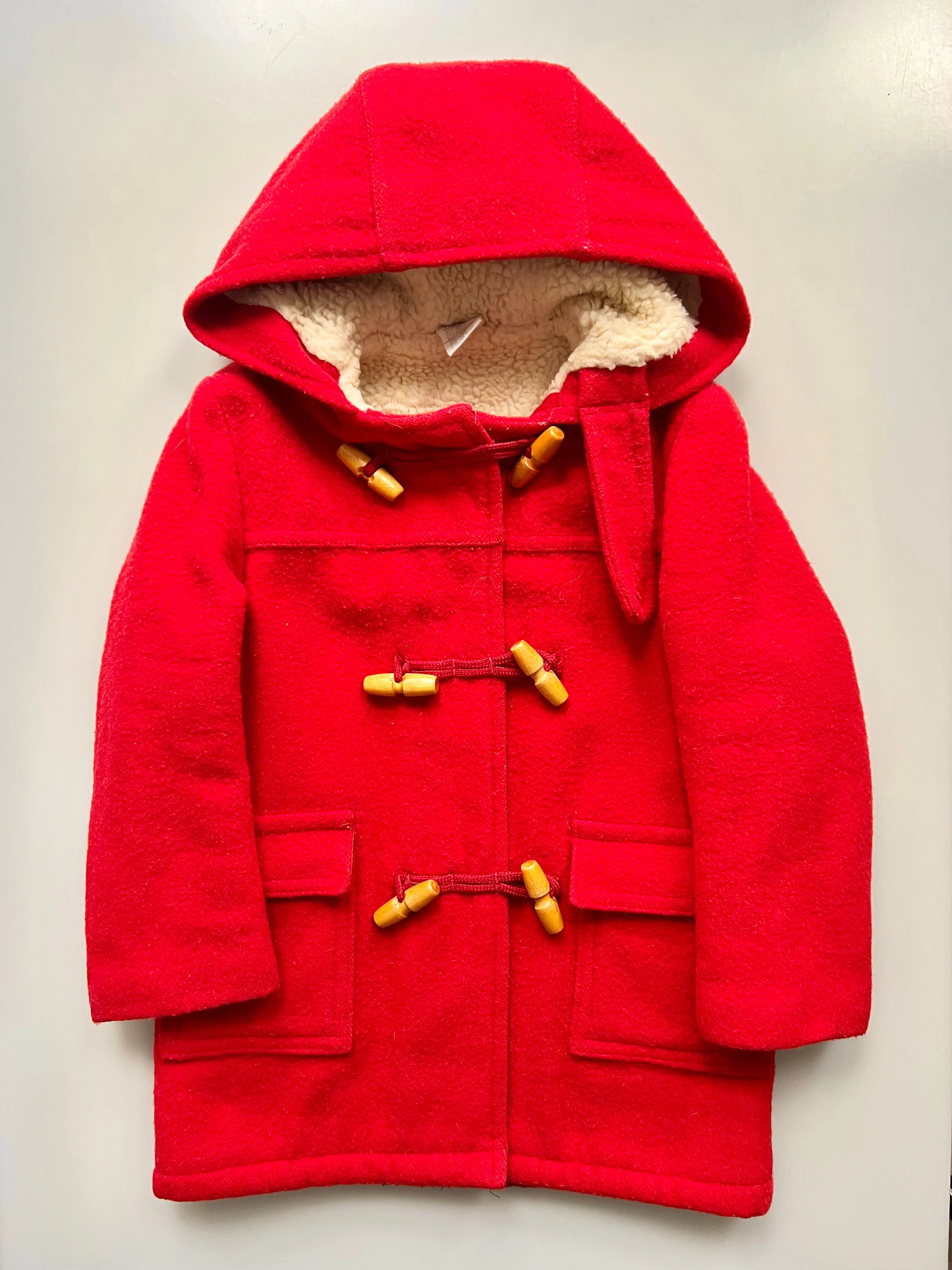 Ladybird Vintage Red Wool Duffle Coat Age 4-5