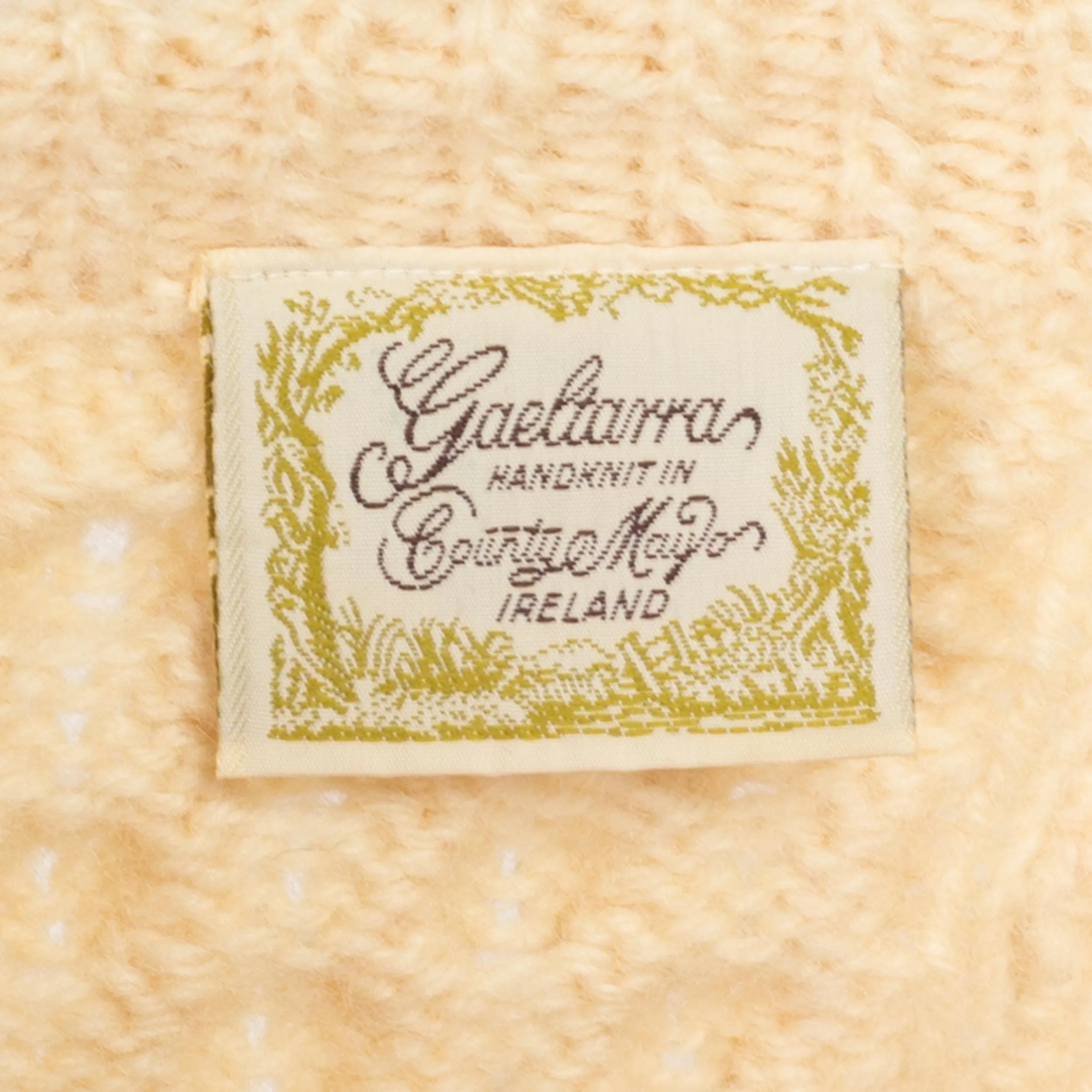 Large Vintage Irish Cable Knit Wool Fisherman Cardigan