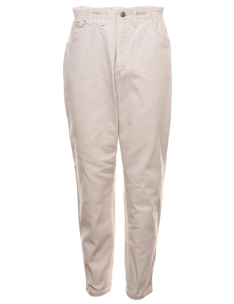 Lee High Waist Beige Casual Denim Trousers - W30 L30