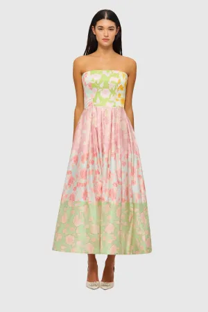 Leo Lin Ana Halterneck Maxi Dress in Anamone Splice Print