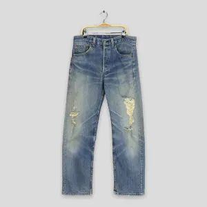 Levi's 501 Distressed Ripped Stonewash Jeans Size 31x29