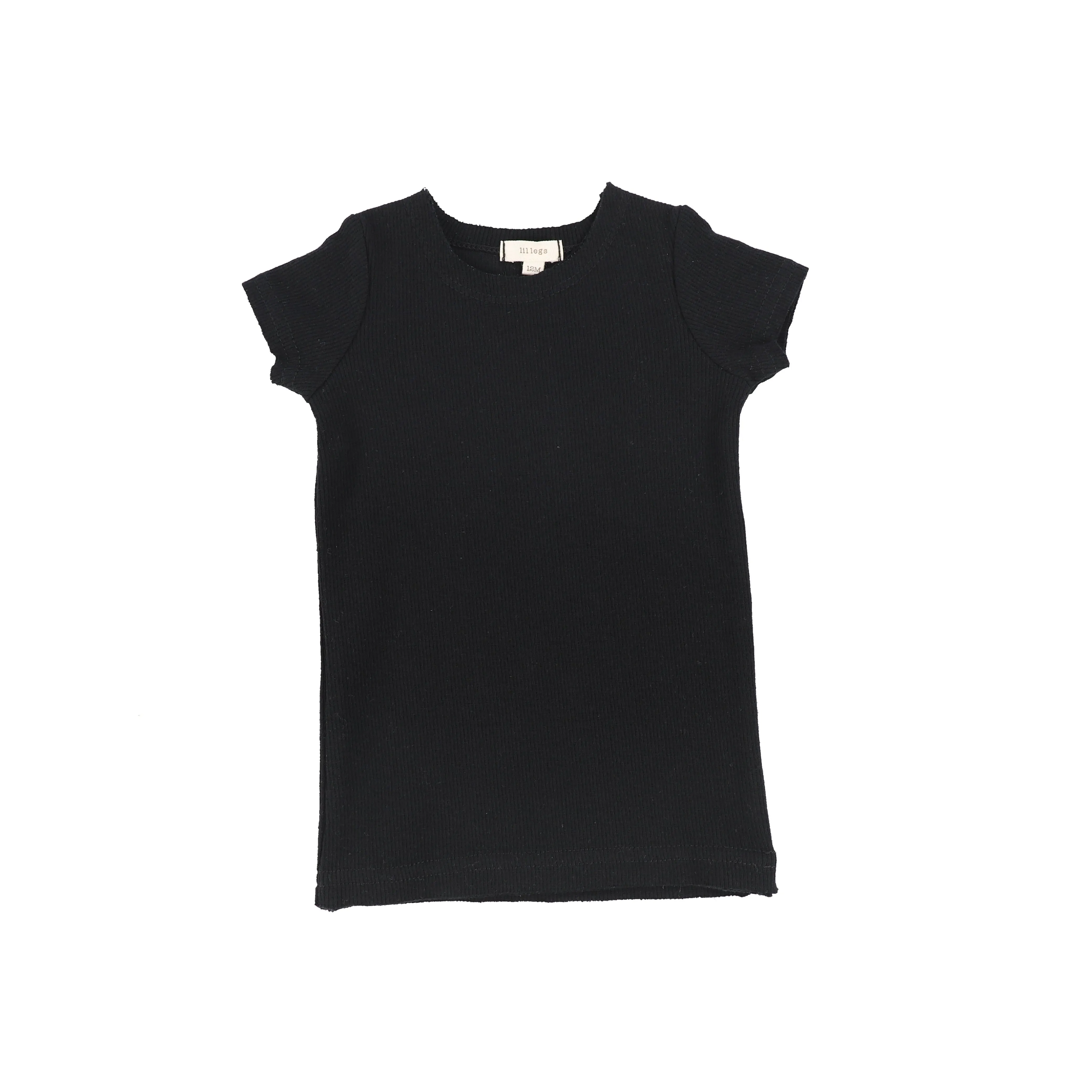 Lil Legs Black Ribbed Short Sleeve Tee