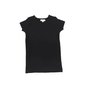 Lil Legs Black Ribbed Short Sleeve Tee