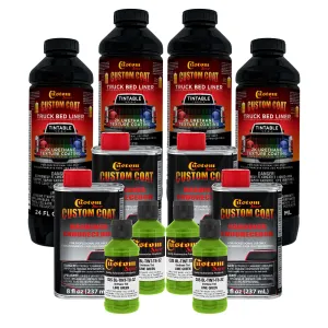 Lime Green 1 Gallon Urethane Spray-On Truck Bed Liner Kit -Easy Mixing, Just Shake, Shoot - Professional Durable Textured Protective Coating
