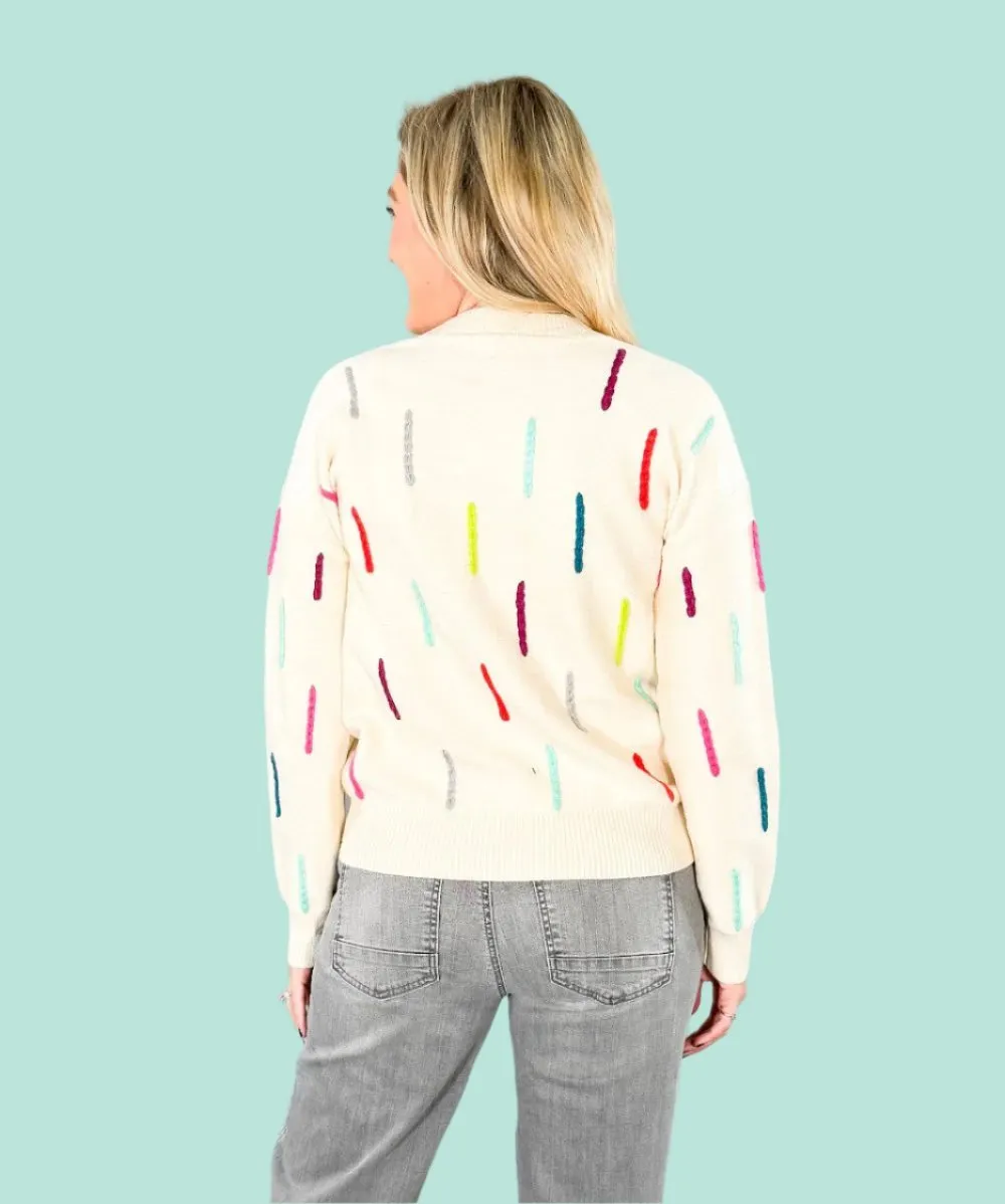 Lipscomb Cream Color Drop Sweater