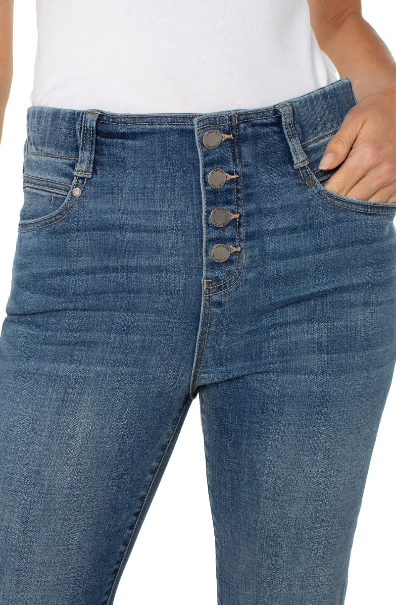Liverpool Gia Glider® Crop Flare with Exposed Button