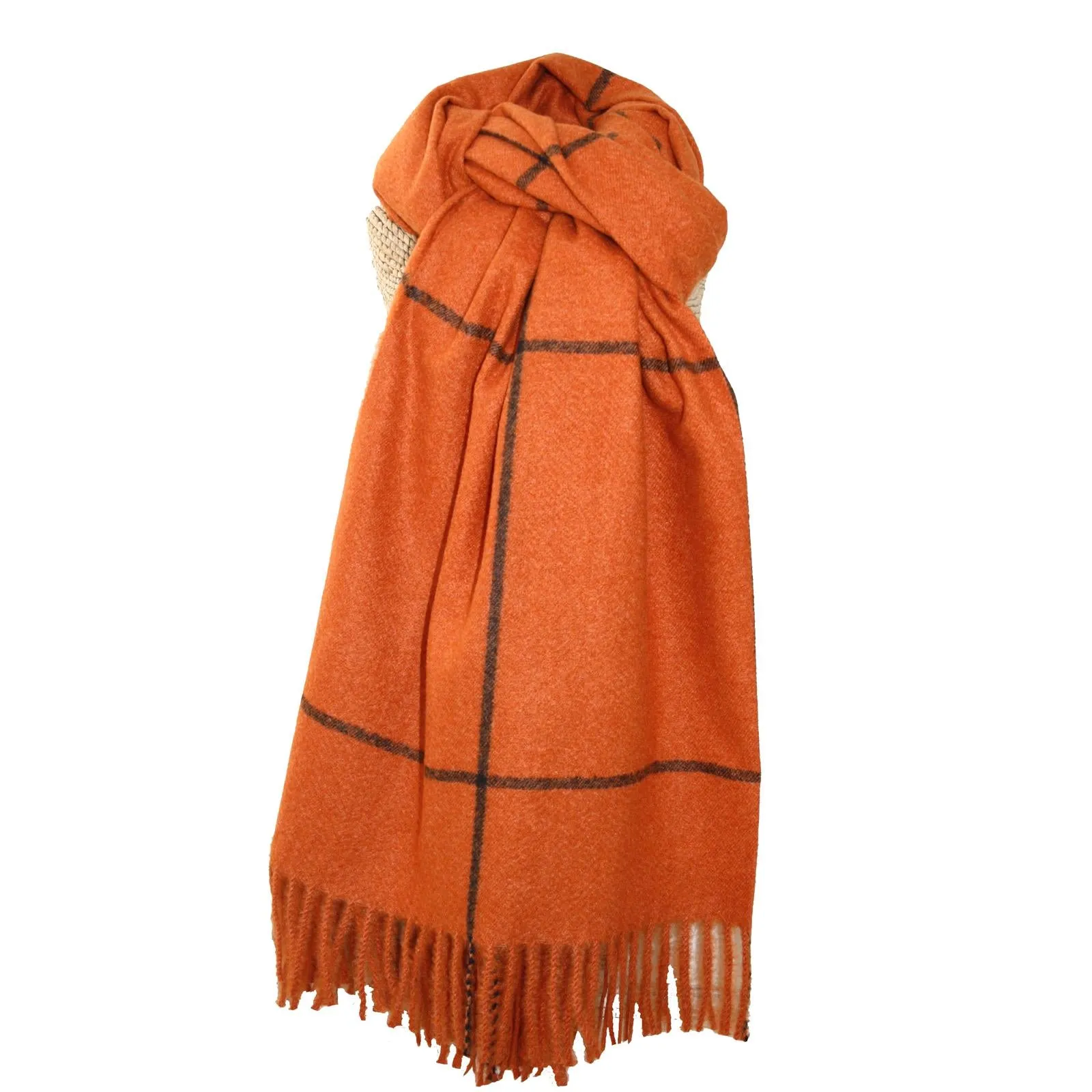 Lua - Cosy Knit Reversible Scarf - Tartan - 190 x 70cms - 4 Colour Options