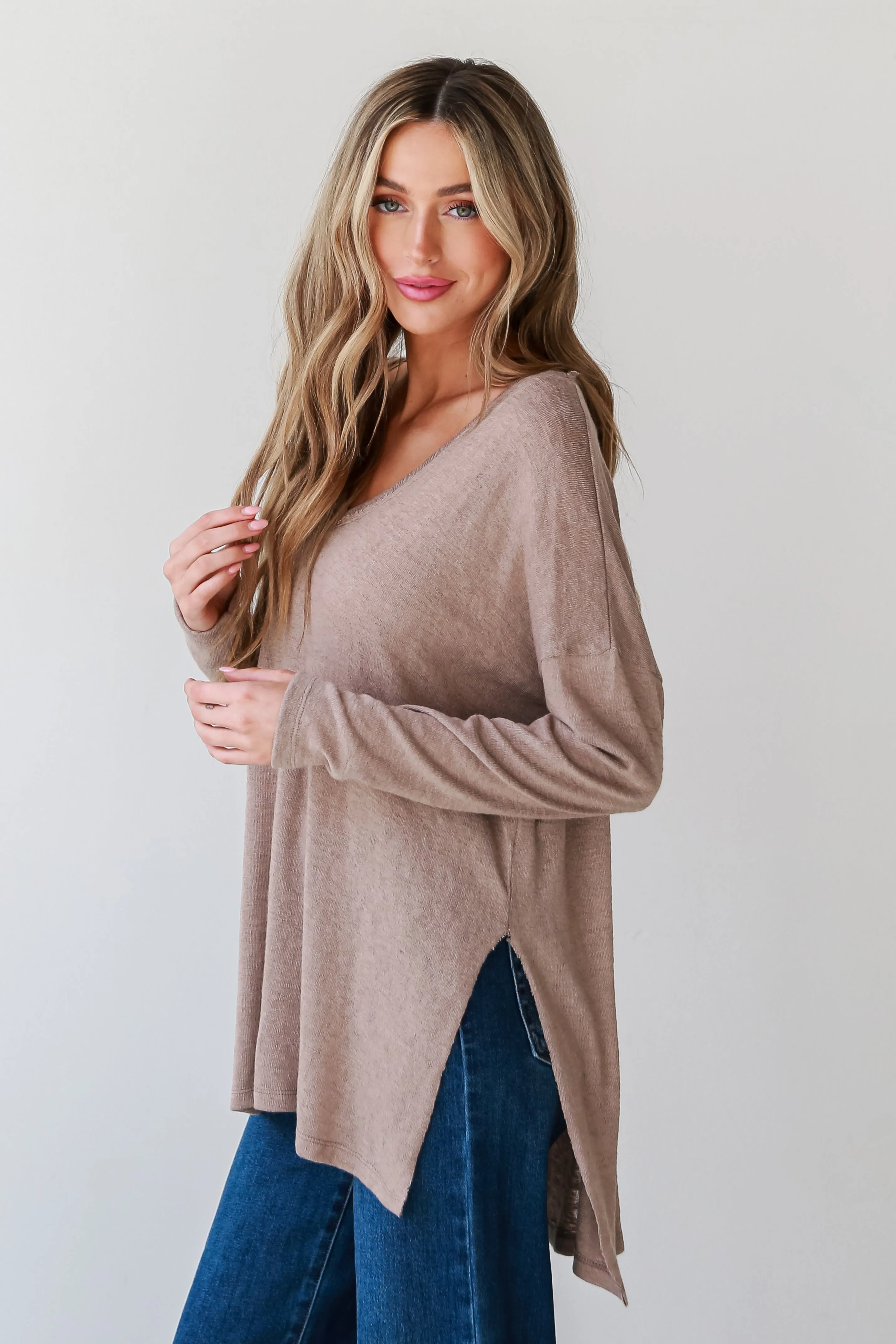 Lucy Mocha Knit Top - DOORBUSTER