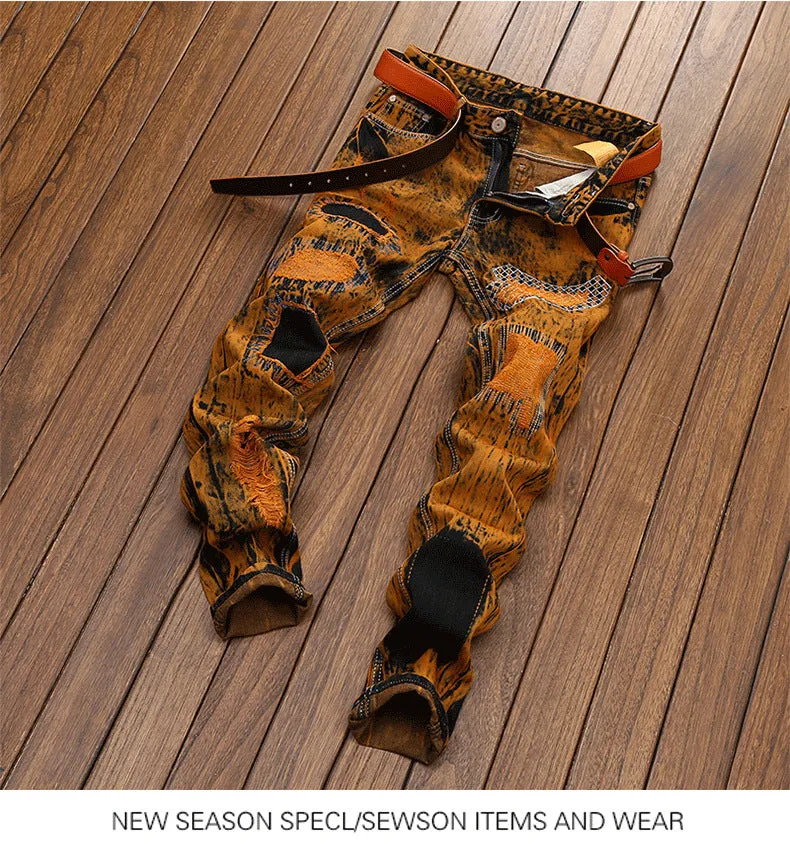 Male hole personality, straight men's Jeans