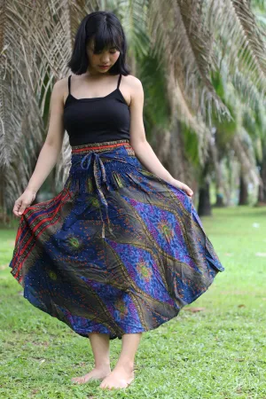 Maxi dresses Women Boho Bohemian Floral Peacock Gypsy Long Skirts