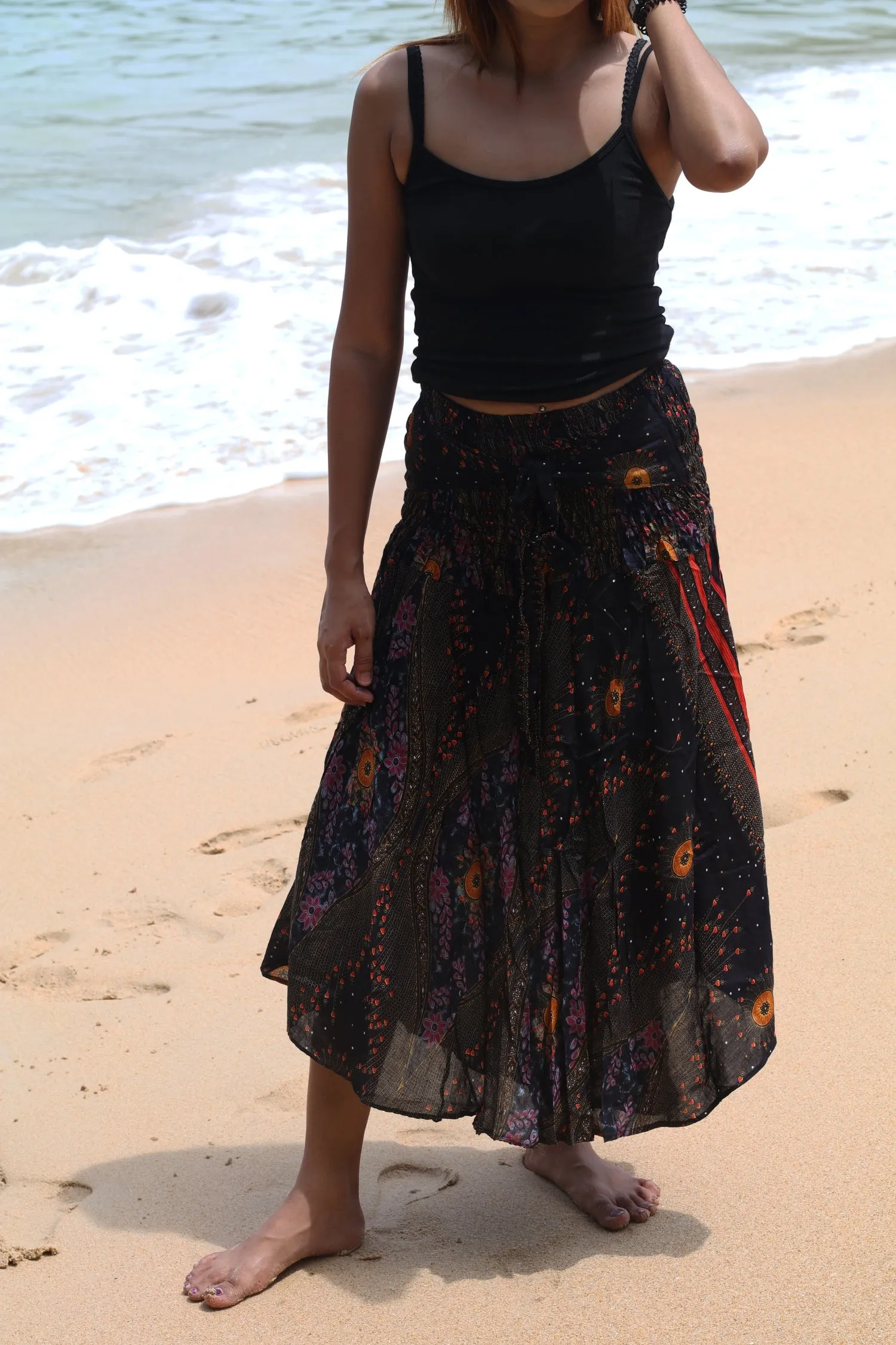 Maxi dresses Women Boho Bohemian Floral Peacock Gypsy Long Skirts