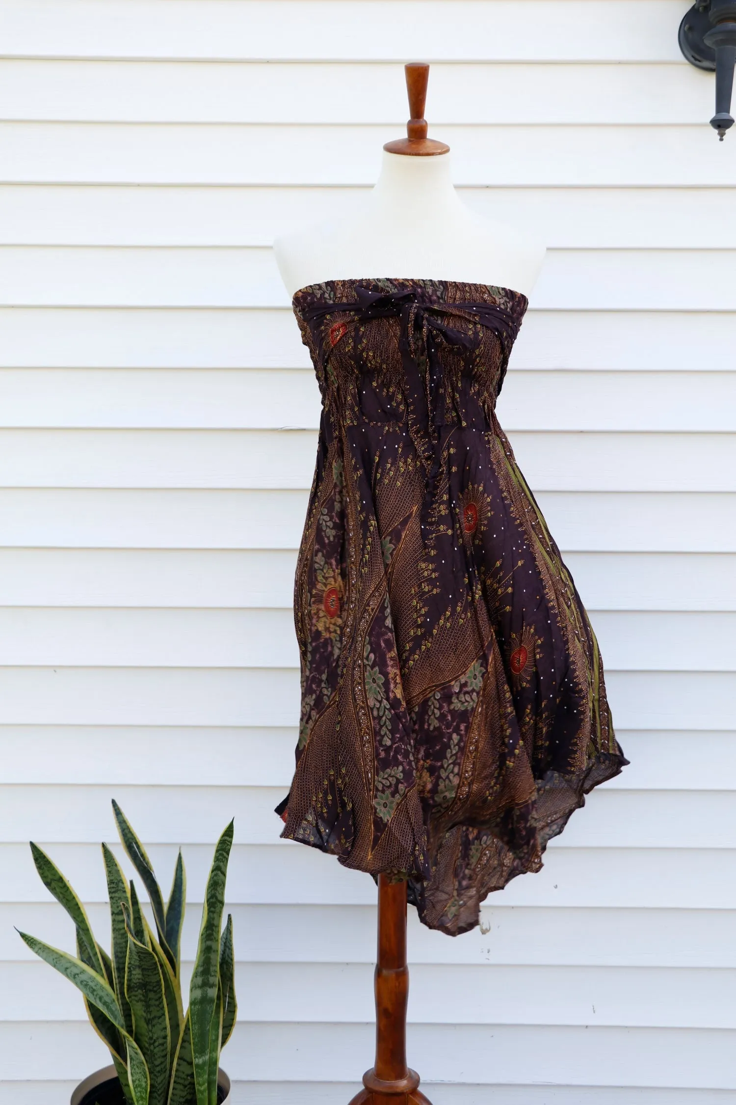 Maxi dresses Women Boho Bohemian Floral Peacock Gypsy Long Skirts