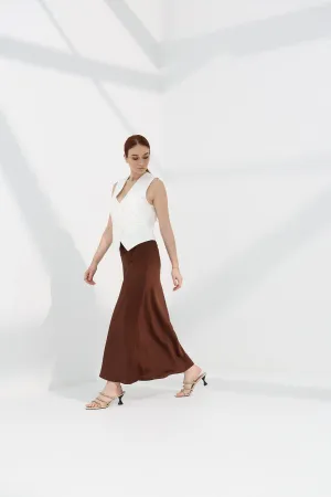 Maxi Slip Skirt - Brown
