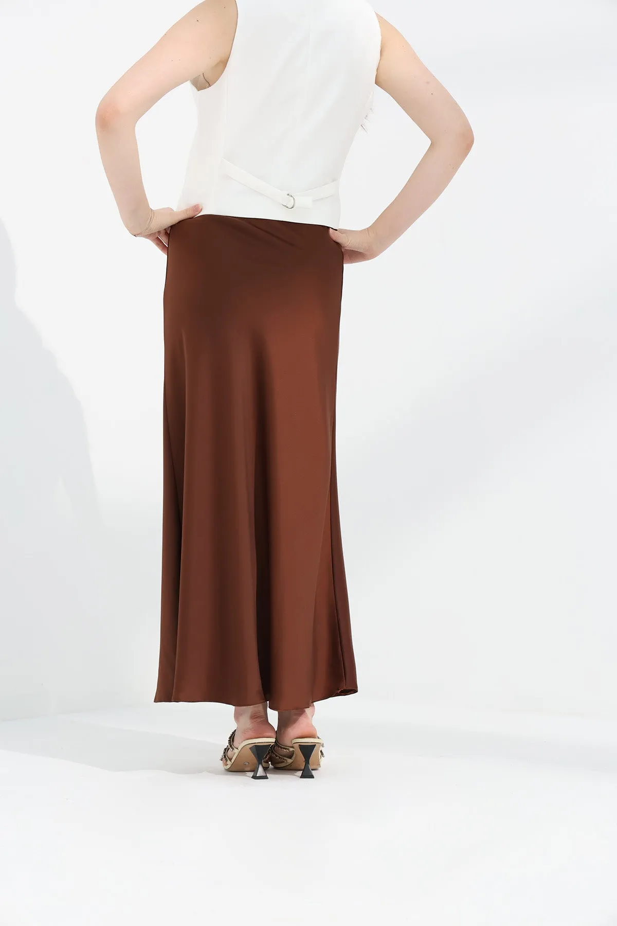 Maxi Slip Skirt - Brown