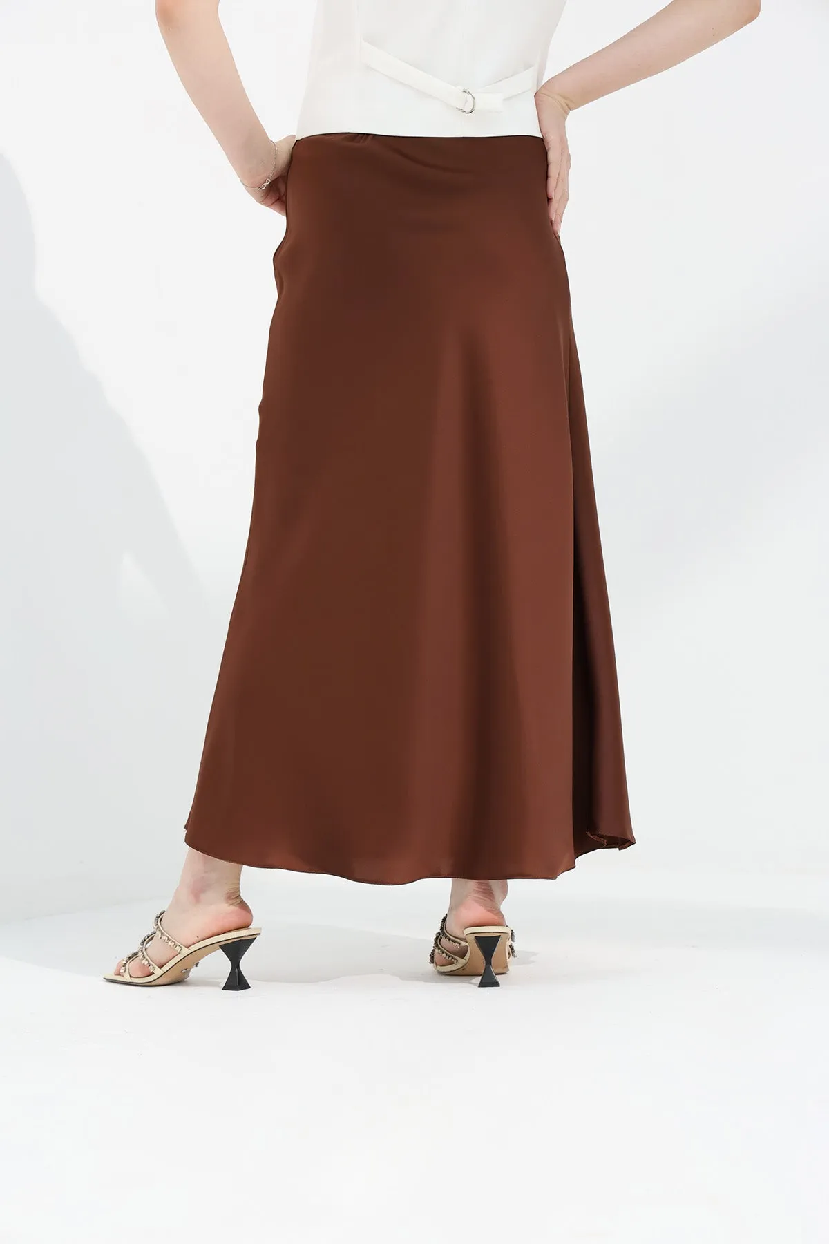 Maxi Slip Skirt - Brown