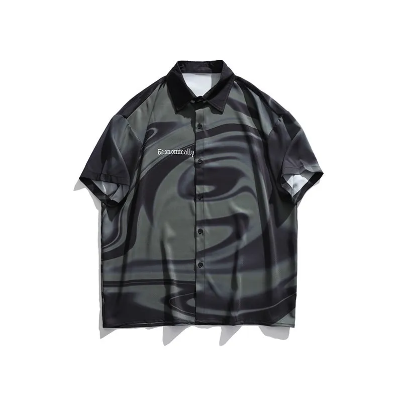 Men T-Shirt Summer Printed Shirt Casual Youth Short Sleeve Men