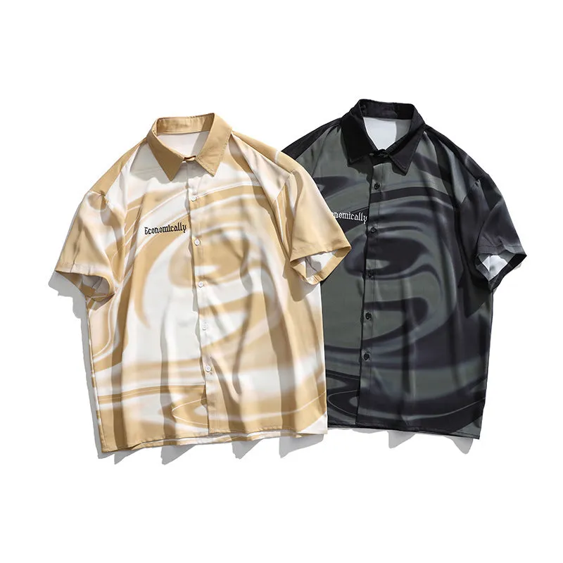 Men T-Shirt Summer Printed Shirt Casual Youth Short Sleeve Men