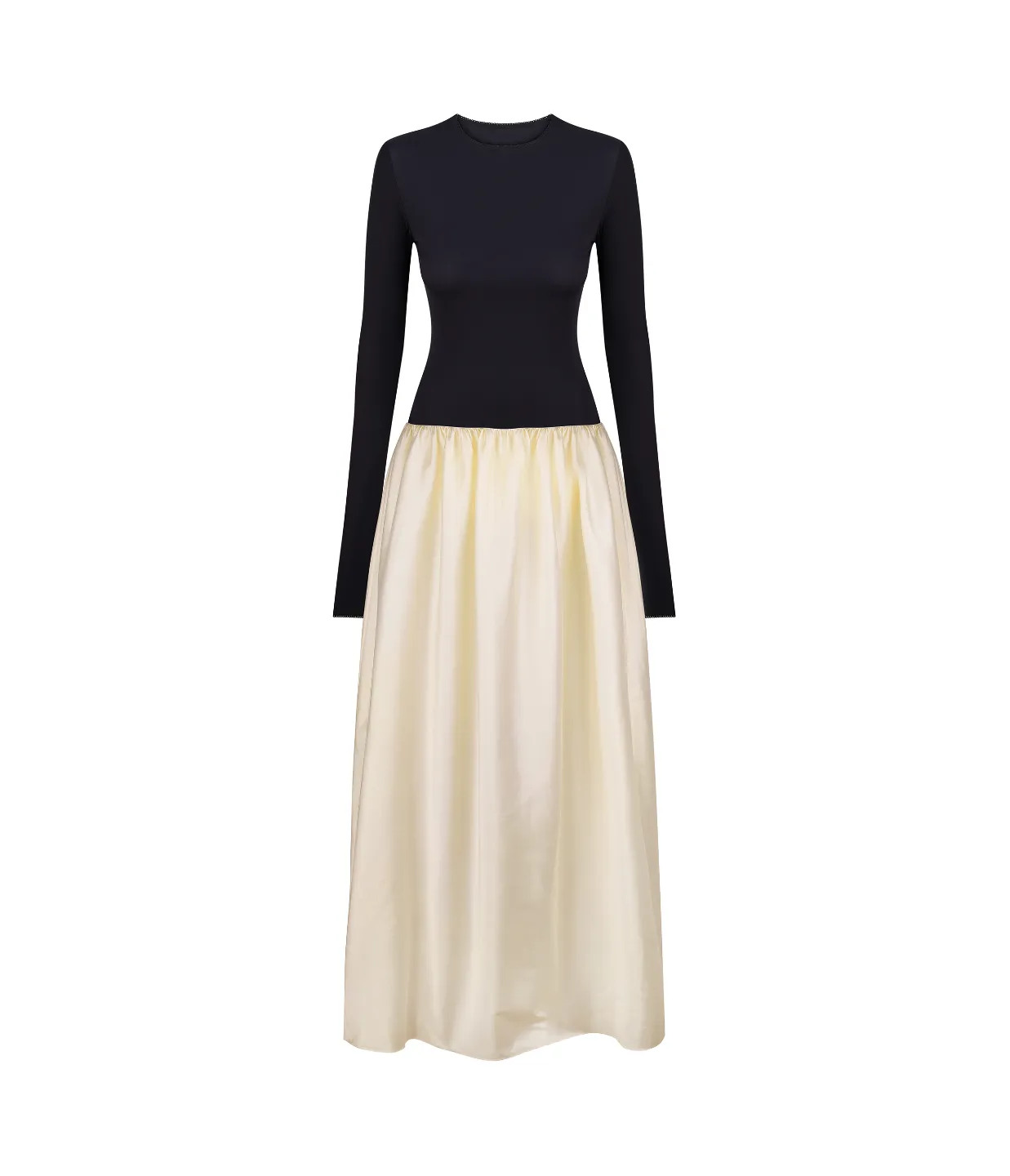 Meringue Maxi Dress in Black and Ivory