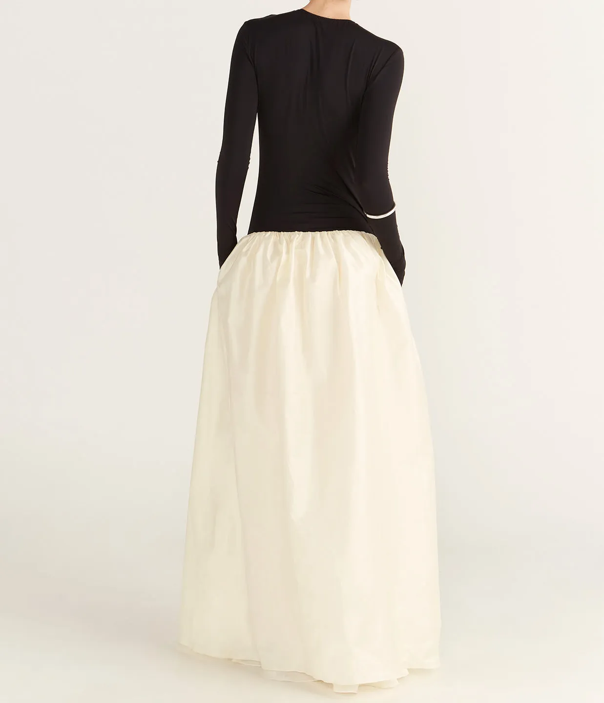 Meringue Maxi Dress in Black and Ivory