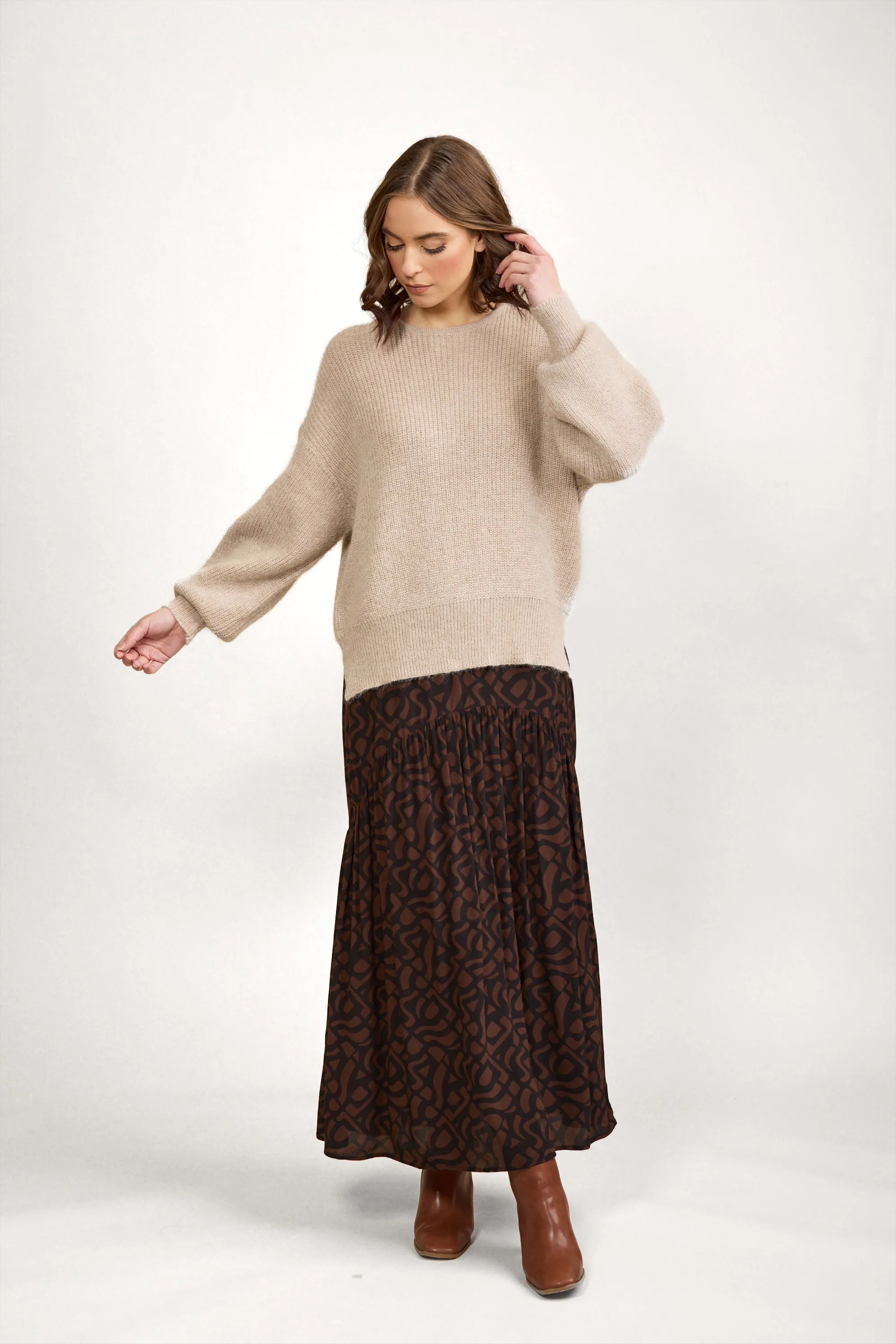 Milan Skirt -Mocha