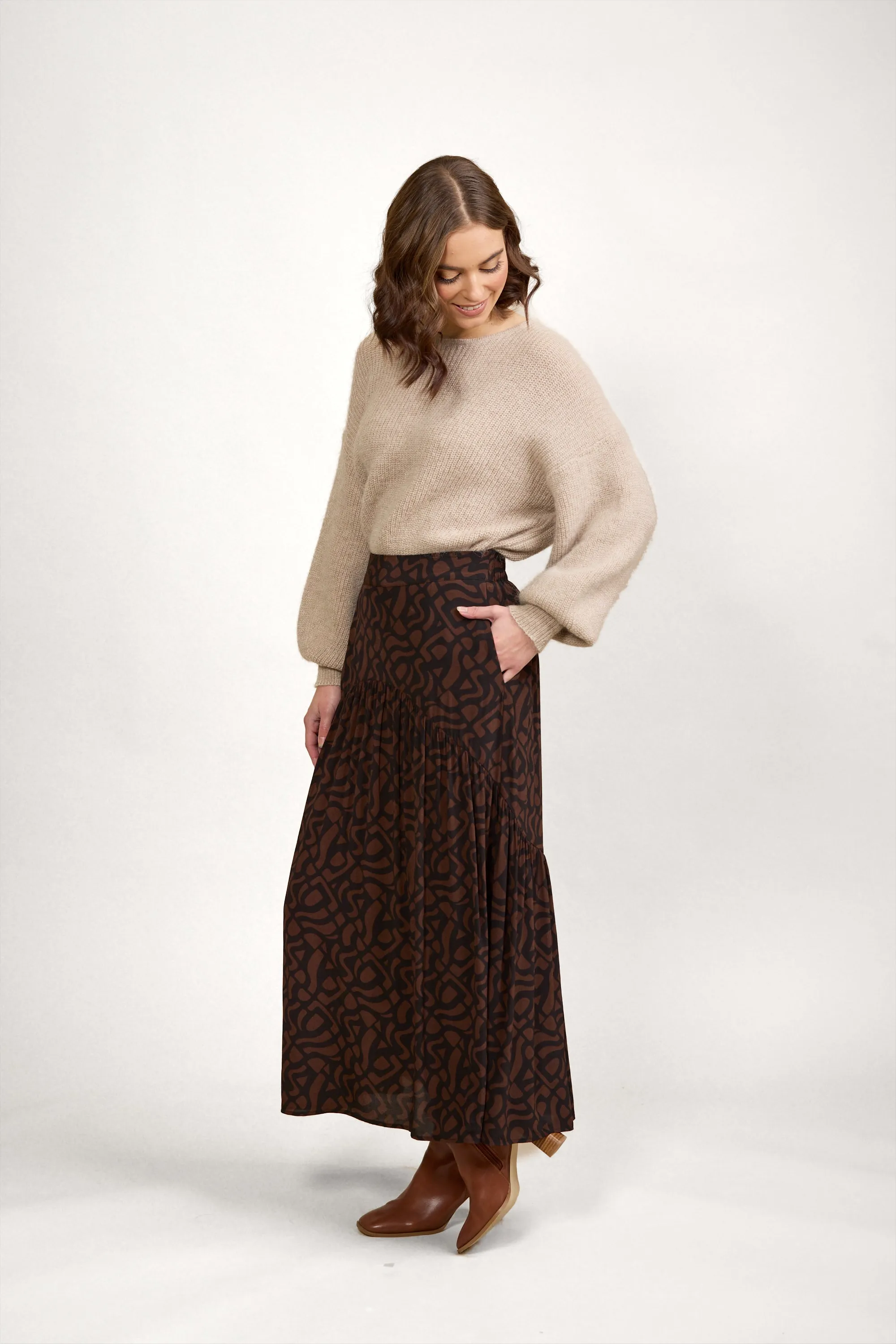 Milan Skirt -Mocha
