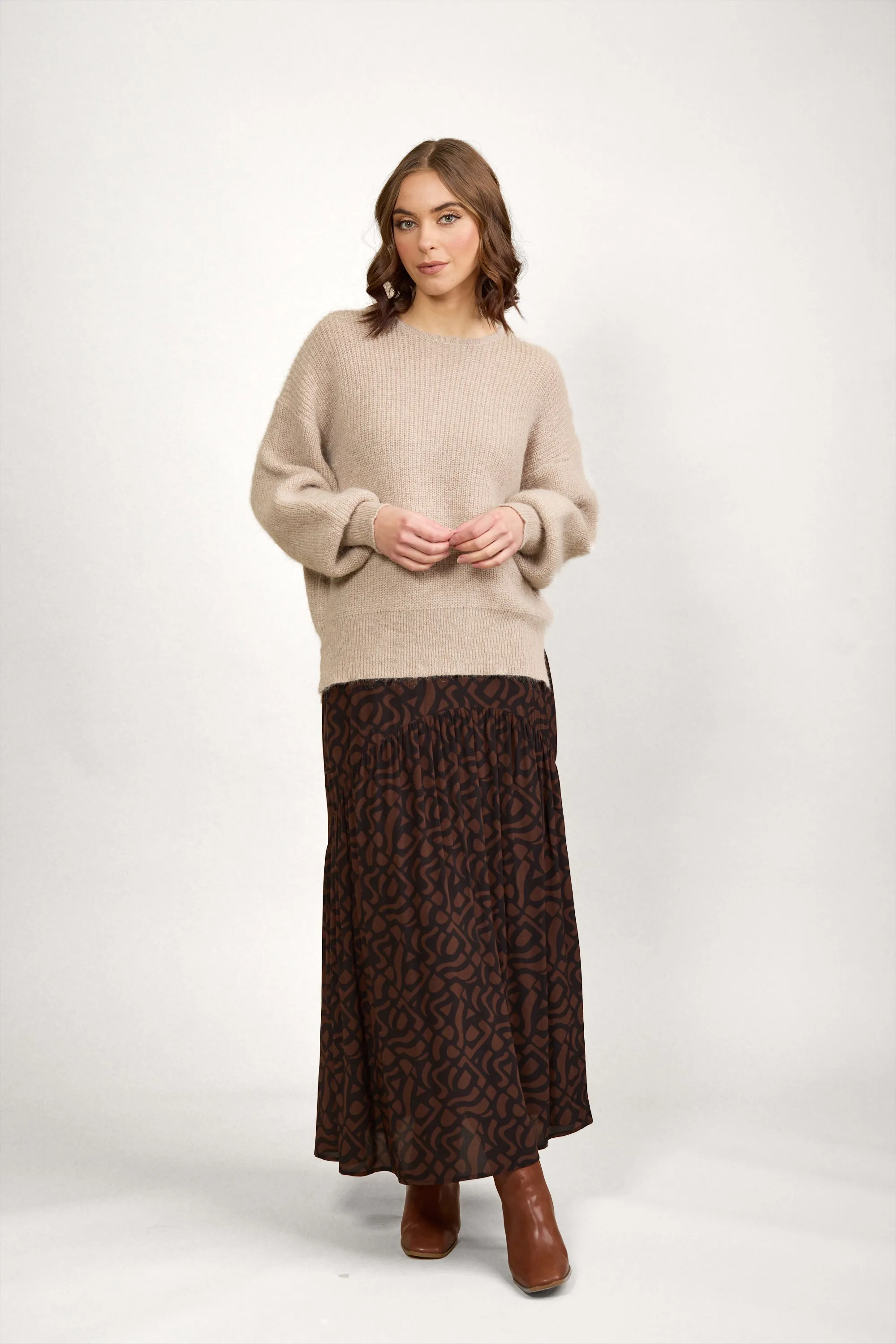 Milan Skirt -Mocha