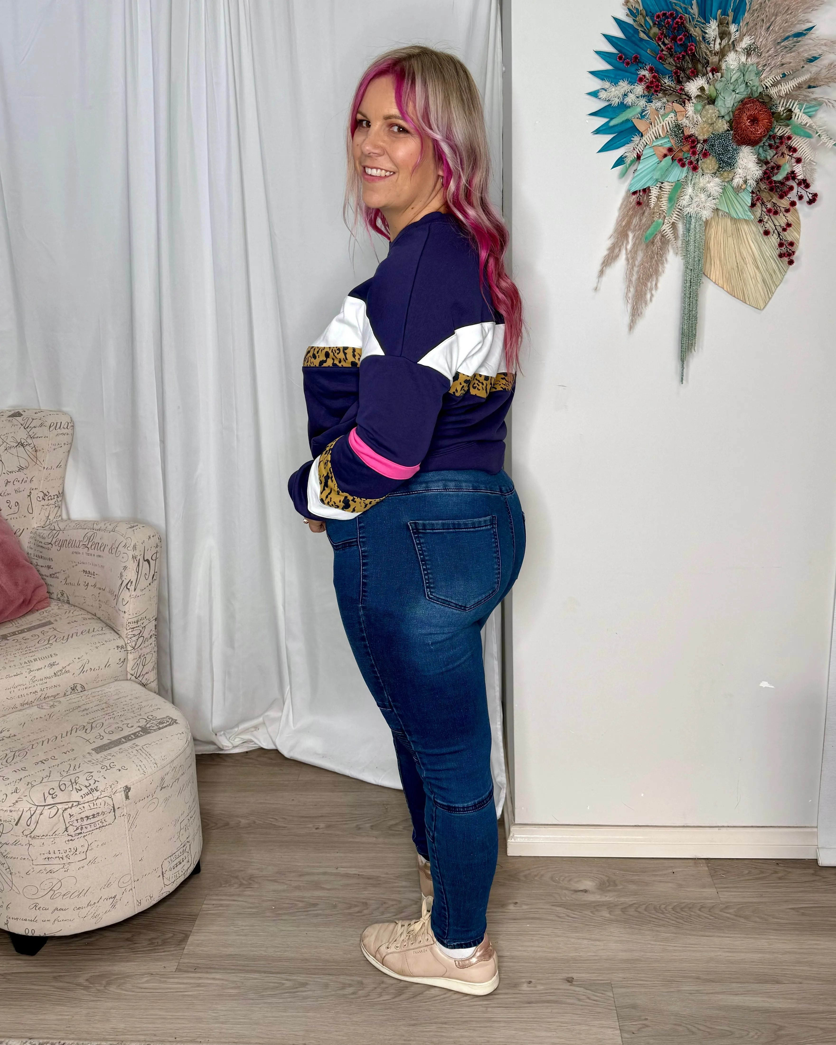 Moto Panel Jeans by Wakee - Navy Wash