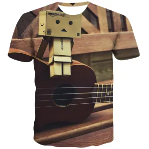 Music T shirts Men Instrument Tshirt Anime Retro Tshirts Cool Electronic Tshirt Printed