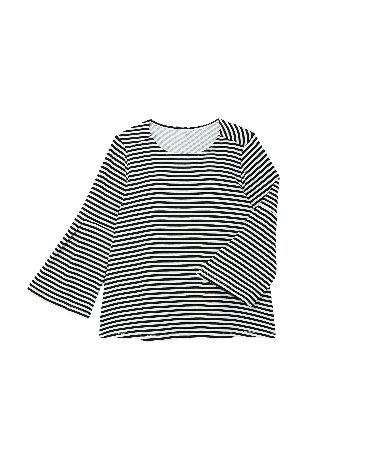 Nadia Pleat Sleeve Top | White / Black