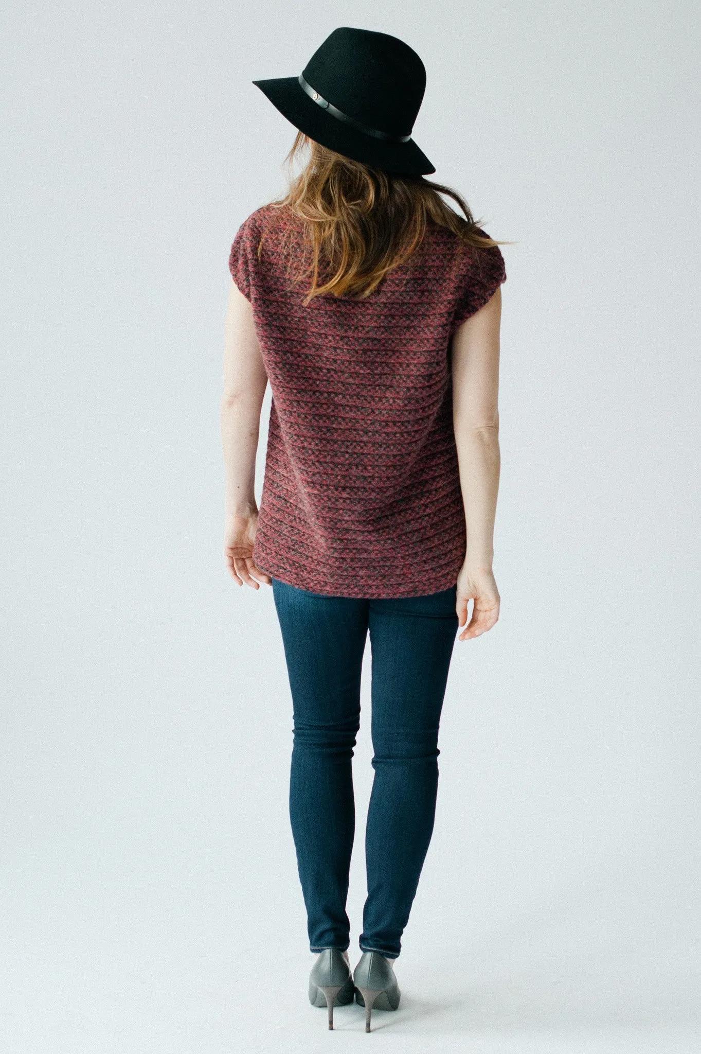 Notting Hill Sleeveless Sweater  - Pink and Grey
