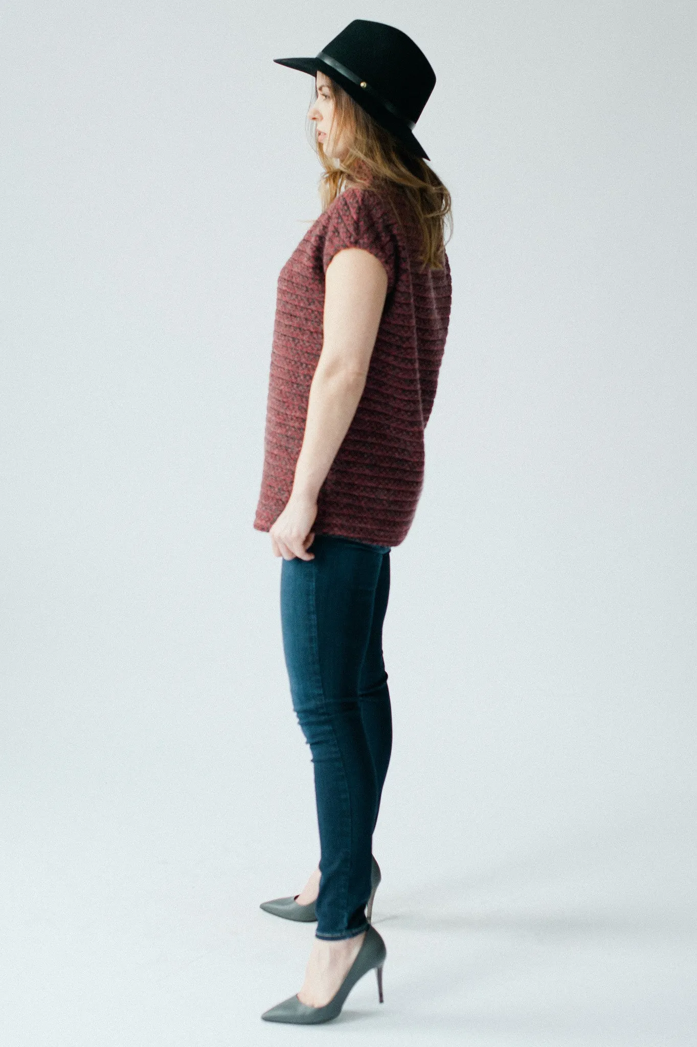 Notting Hill Sleeveless Sweater  - Pink and Grey