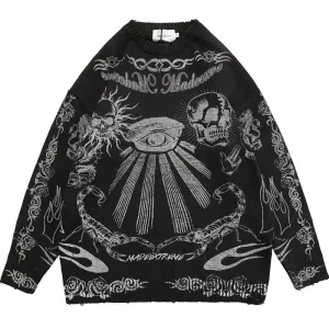 Oversize Graffiti Knitted Sweater