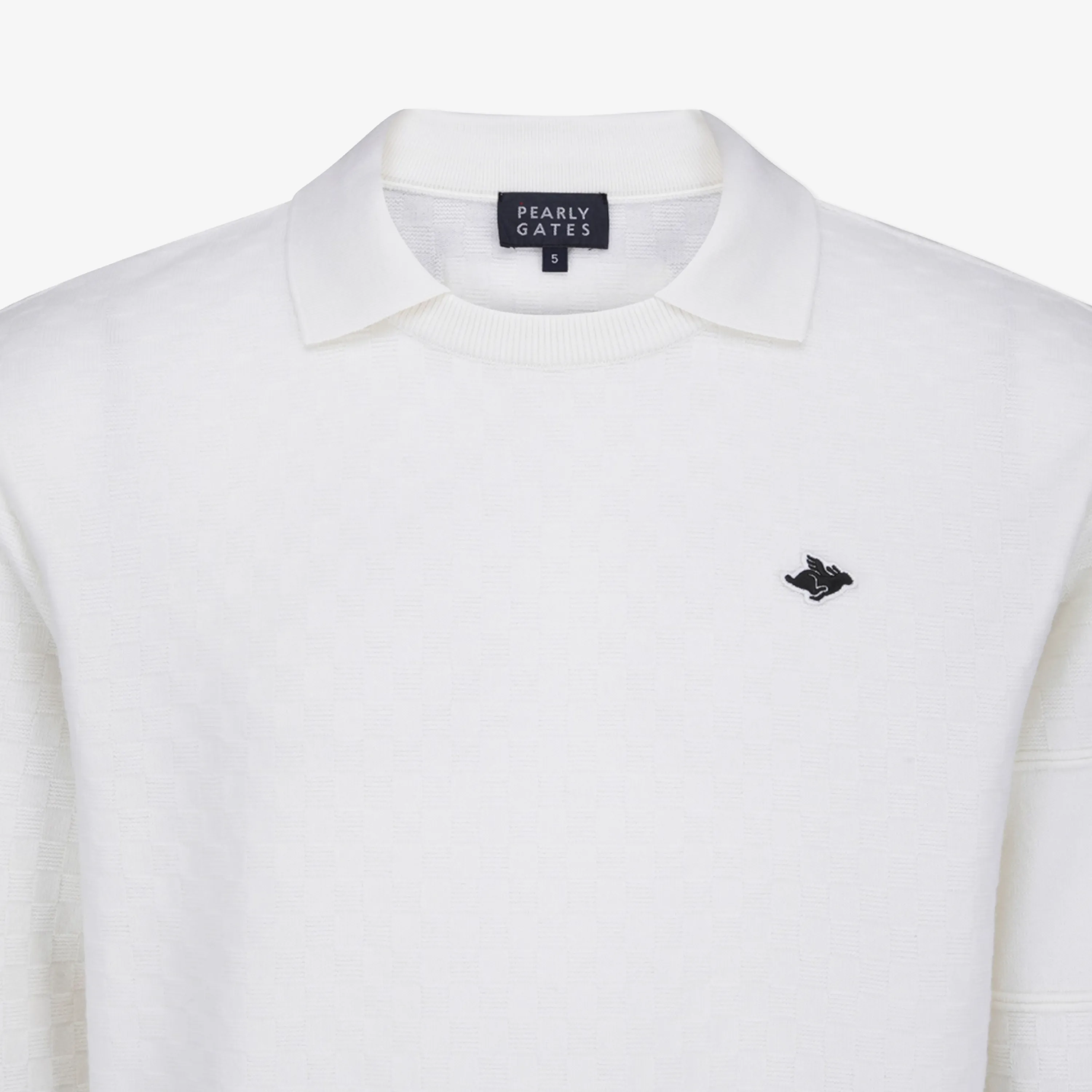 Pearly Gates Men's Long Sleeve Knit Shirt- White