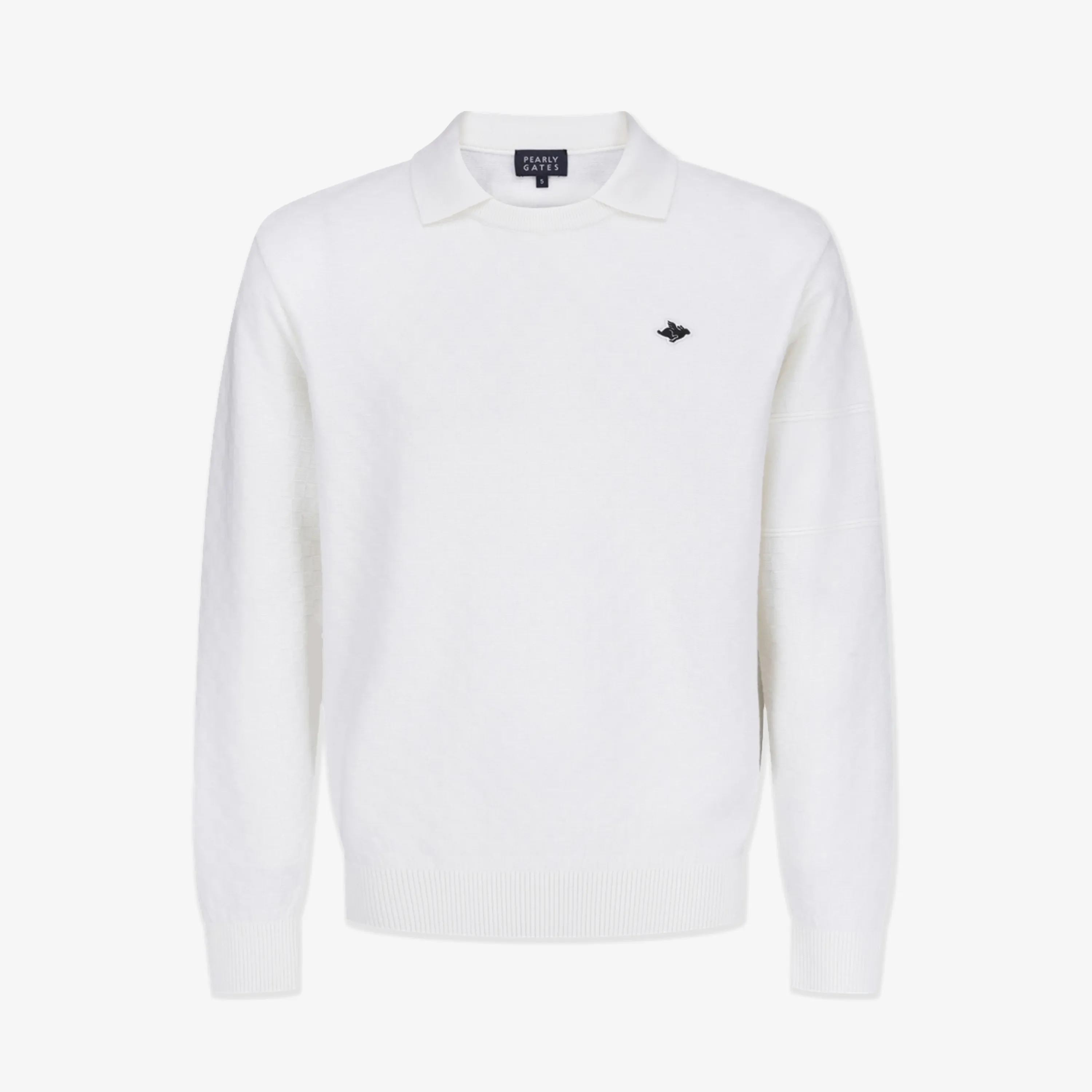 Pearly Gates Men's Long Sleeve Knit Shirt- White
