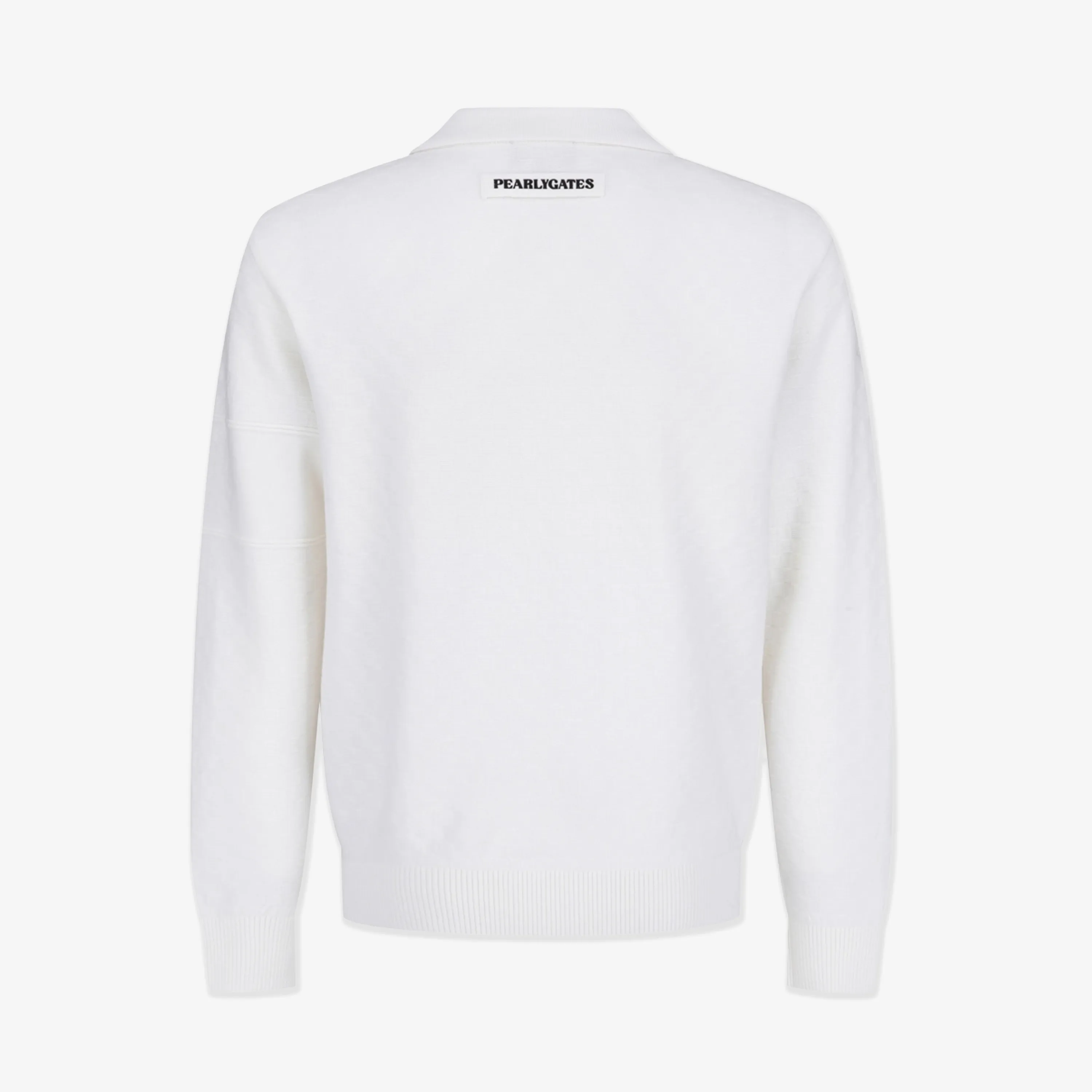 Pearly Gates Men's Long Sleeve Knit Shirt- White