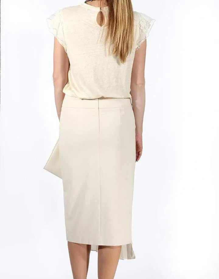 Pencil Skirt With Knife Pleats